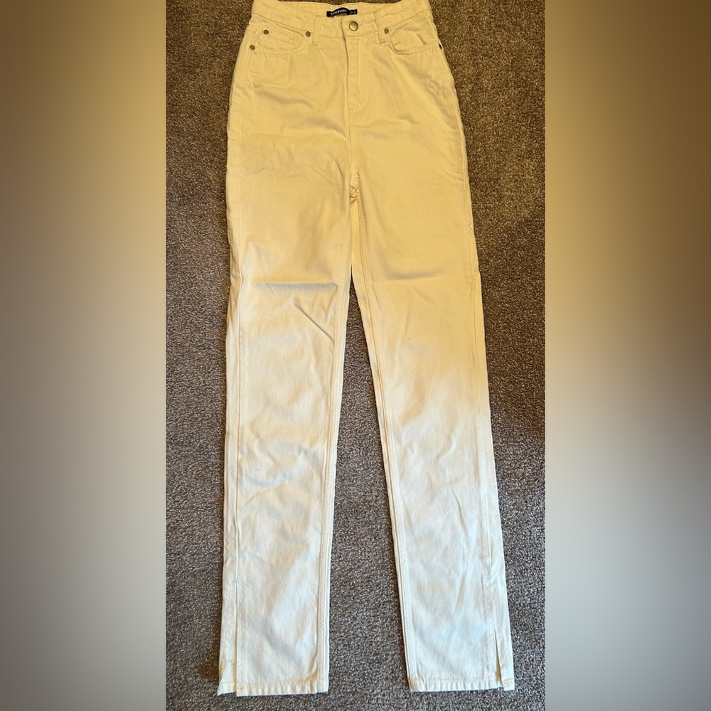 Cream Straight-Leg Pants
